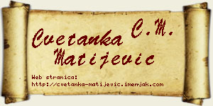 Cvetanka Matijević vizit kartica